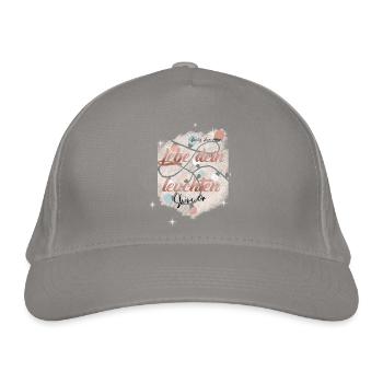 Lebe dein leuchten - Bio-Baseballkappe - Hellgrau - Vorne
