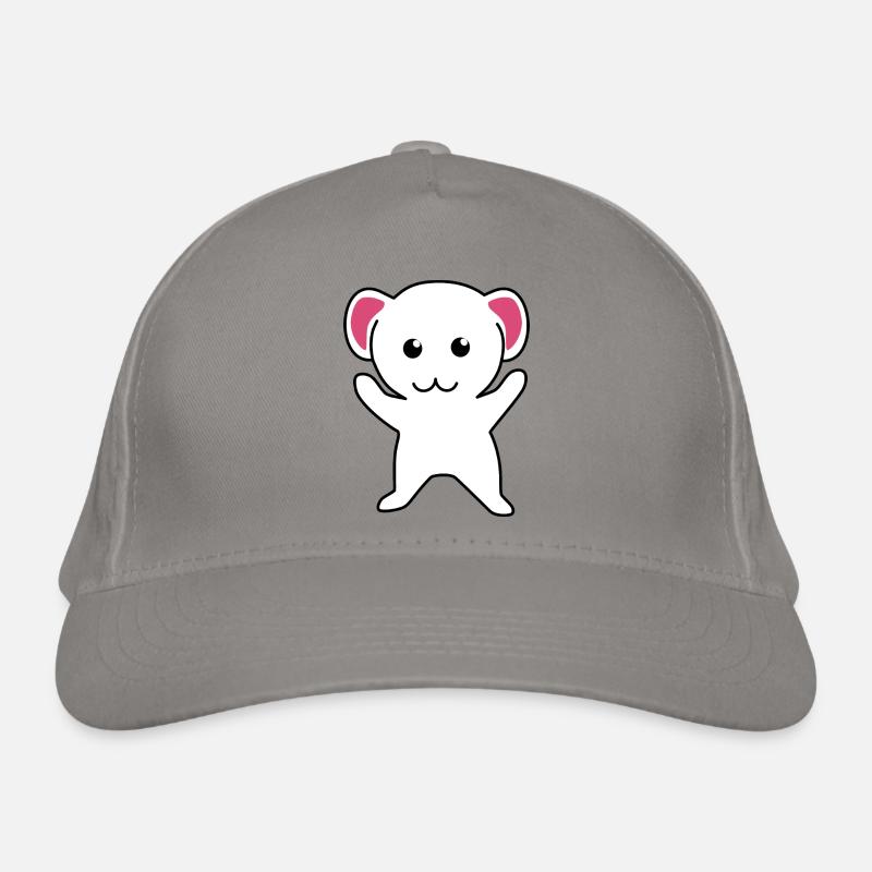 Souris blanche toute mignone Casquette classique bio