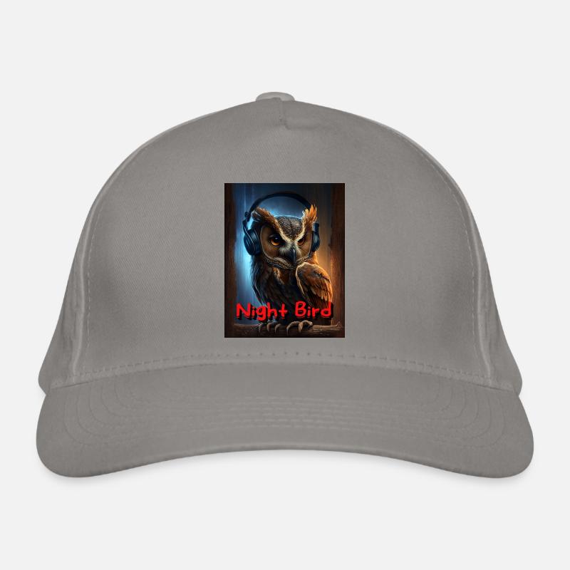 Nachteule mit Kopfhörer Bio-Baseballkappe