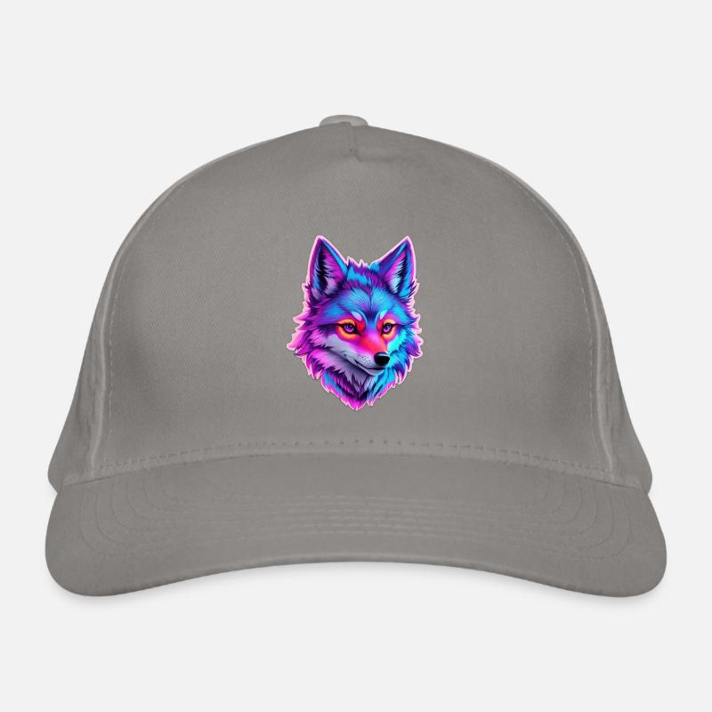 cute wolf head 5 Bio-Baseballkappe