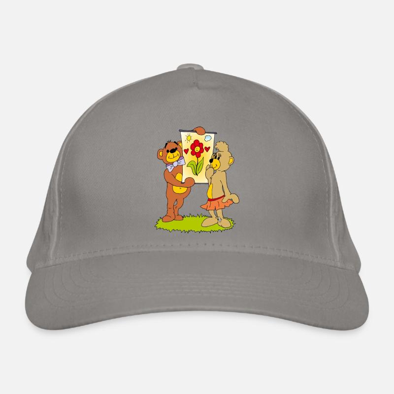 Two teddy bears in love Organic Baseball Cap