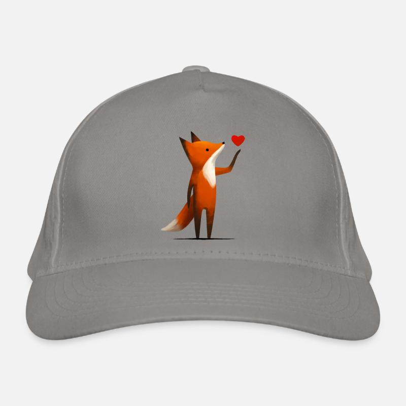 Fuchs mit Herz Bio-Baseballkappe