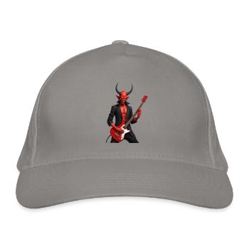 Teufel mit roter E-Gitarre - Bio-Baseballkappe - Hellgrau - Vorne