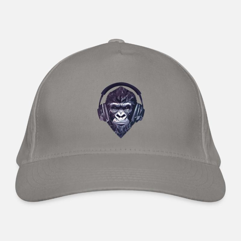 Gorille avec casque – Polygon DJ Monkey Design Casquette classique bio