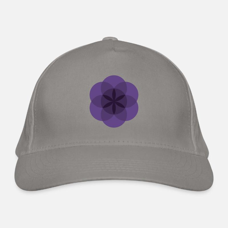 violette Lebensblume Bio-Baseballkappe