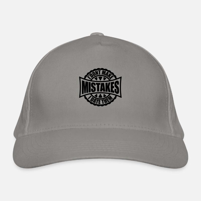 Date Mistakes Quote Logo Organic Baseball Cap
