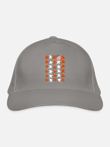 Rot-weiße Sterne - Bio-Baseballkappe - Hellgrau