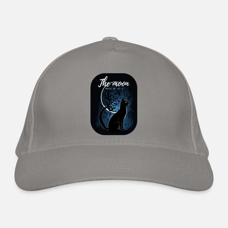 Chat noir avec la lune Casquette classique bio