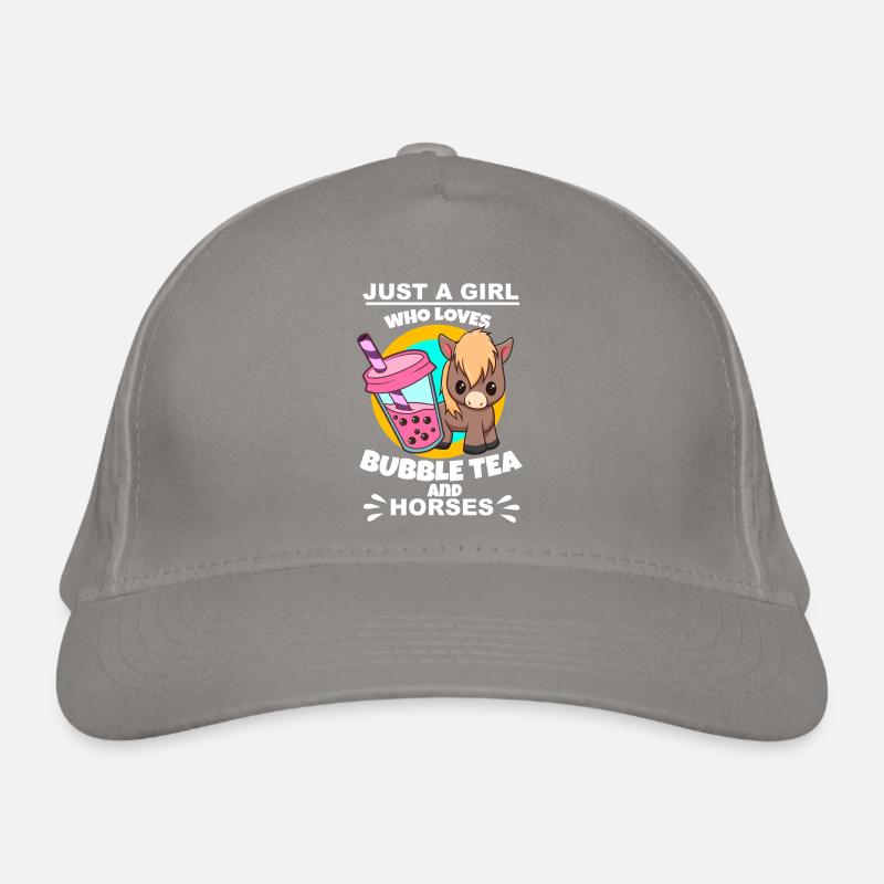 Bubble Tea Bubble Tee Mädchen Geschenk - Bio-Baseballkappe - Hellgrau