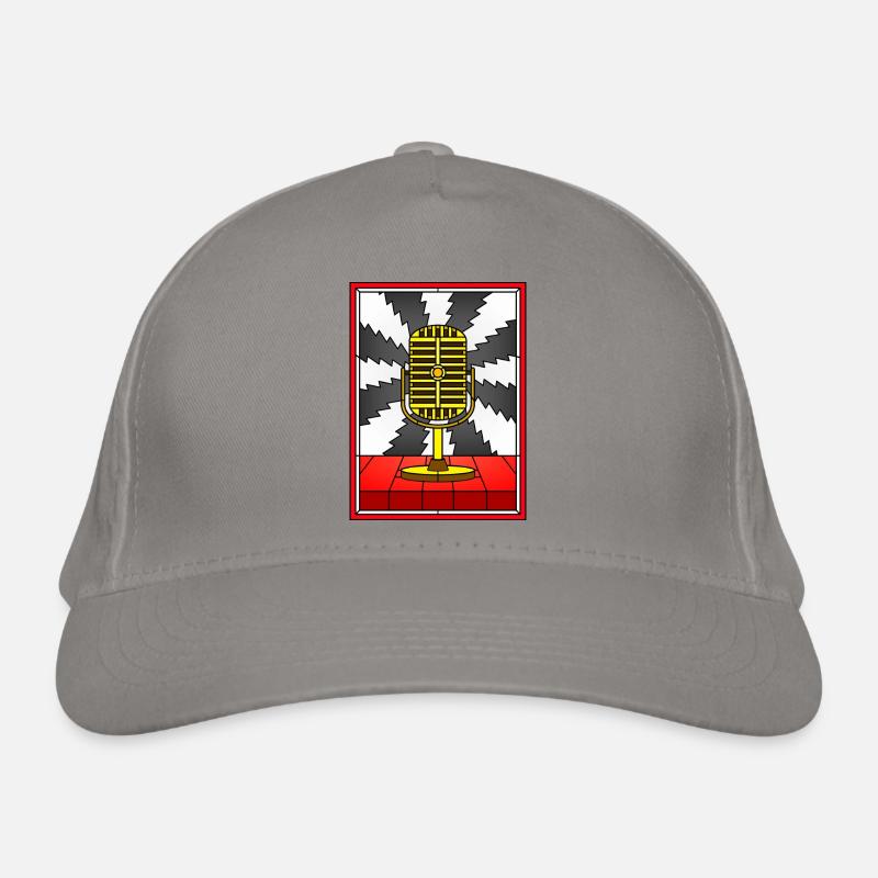 Conception vintage de vitrail de microphone Casquette classique bio