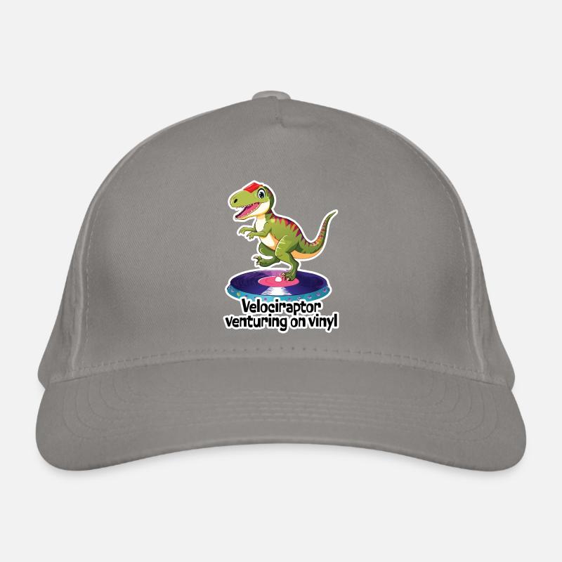 VELOCERAPTOR Venturing on Vinyl Organic Baseball Cap