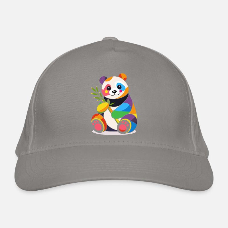 Panda coloré avec du bambou – Design joyeux Casquette classique bio
