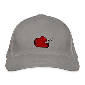 Sorrowful little heart - Organic Baseball Cap - light grey - Front