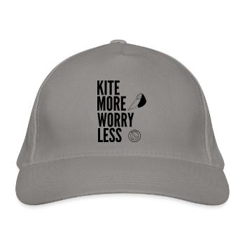 KITE More Worry Less - Organic Baseball Cap - light grey - Front