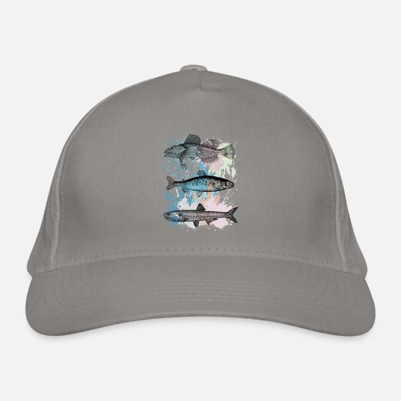 Fish triptych Organic Baseball Cap
