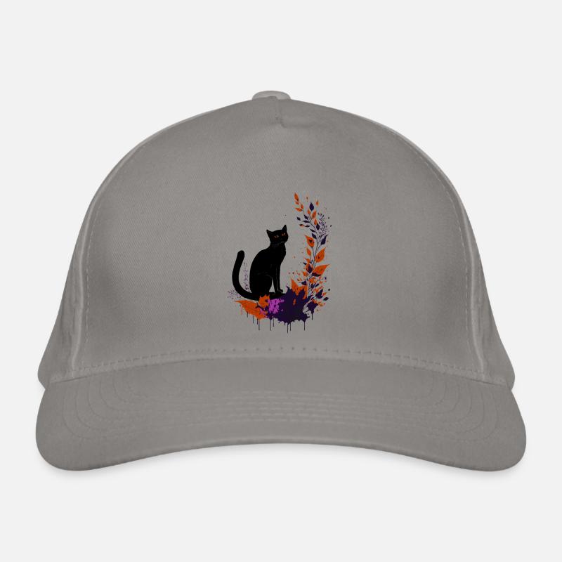 Schwarze Katze Bio-Baseballkappe