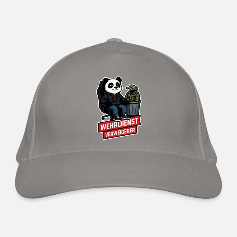 Refuse Military Service Panda Peace Design Organic Baseball Cap