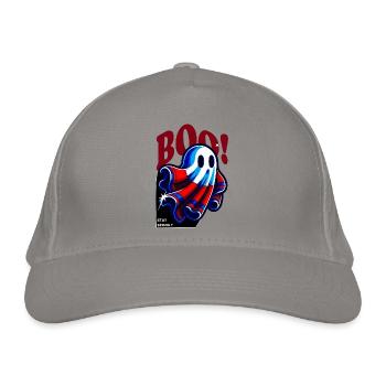 BOO! Stay Spooky - Ghost - Bio-Baseballkappe - Hellgrau - Vorne