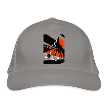 Leuchtturm und Coffenaut-Rift an Red Shore - Bio-Baseballkappe - Hellgrau - Vorne