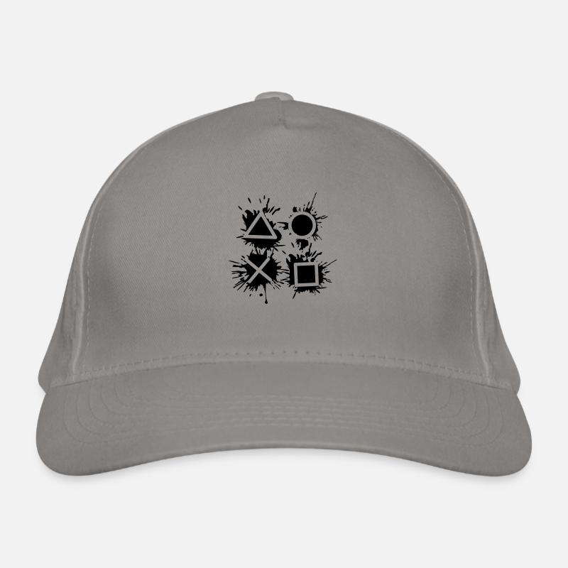 black drop X square triangle symbols controll Organic Baseball Cap