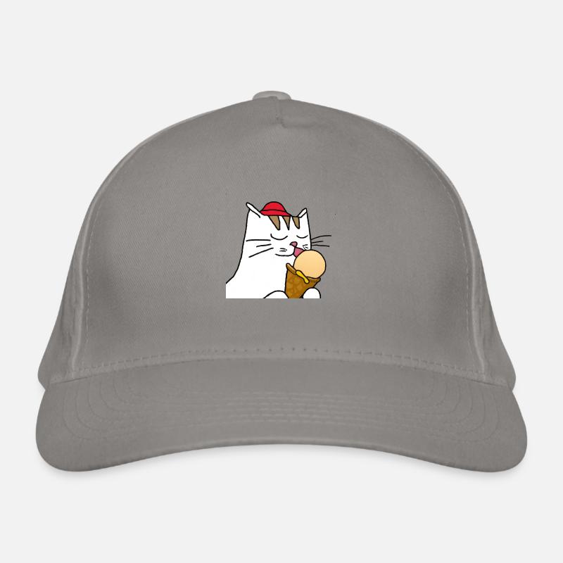 Katze mit Eis Bio-Baseballkappe