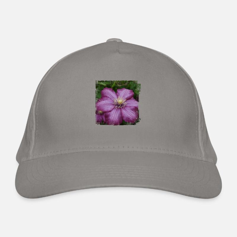 Clematis ist eine Kletterpflanze mit bunten Blüten Bio-Baseballkappe
