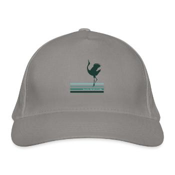 Kranich „The sound of nature“ Türkis - Bio-Baseballkappe - Hellgrau - Vorne