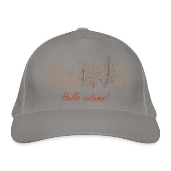 Laub Hello Autumn - Bio-Baseballkappe - Hellgrau - Vorne