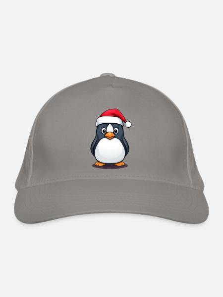 Weihnachtsmann Pinguin - Bio-Baseballkappe - Hellgrau