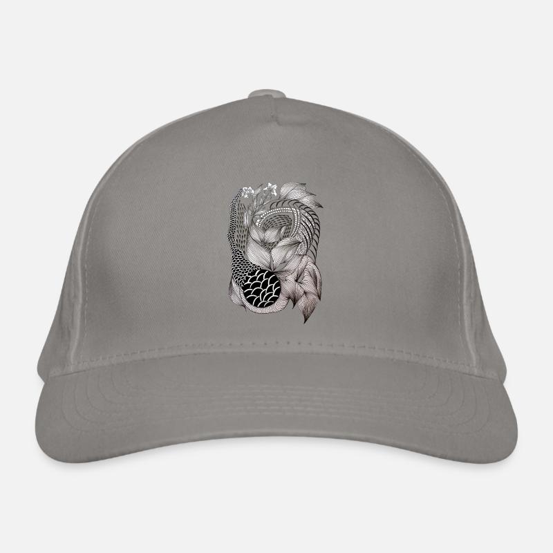 Schwarzweiß Blatt-Schlangen Muster Bio-Baseballkappe