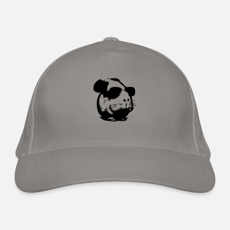 Guinea pig cool sunglasses funny vector 12 Organic Baseball Cap