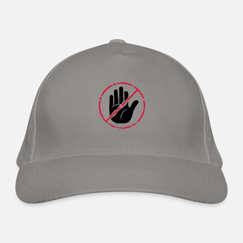 Stop character hand crossed out Organic Baseball Cap