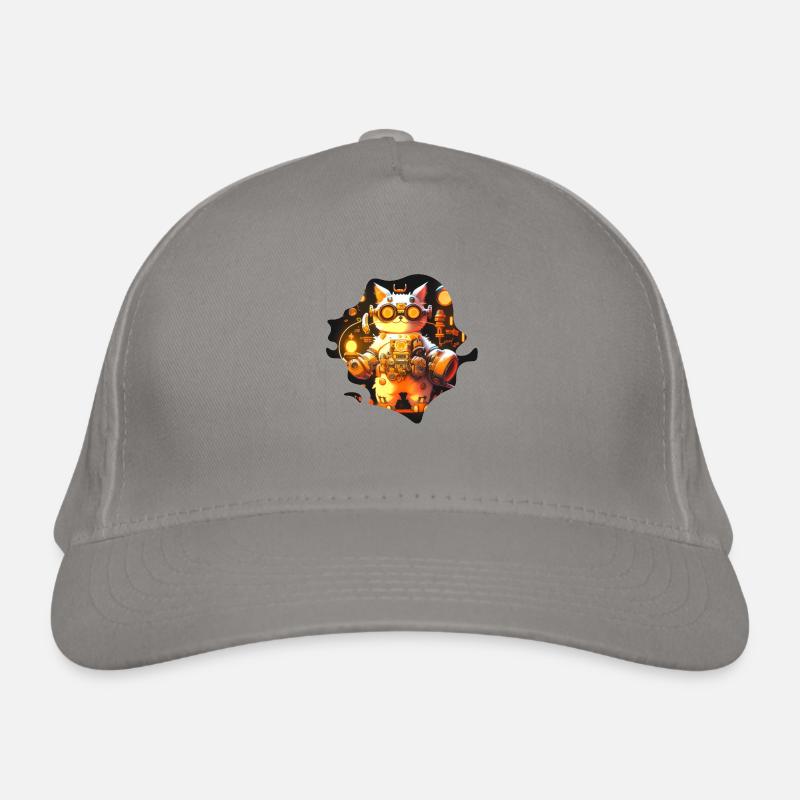 Chat mecha cool cyborg steampunk lunettes hipste Casquette classique bio