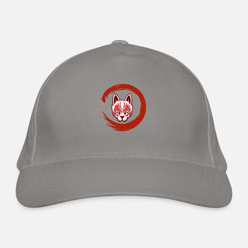 Red Circle Samurai Mask Organic Baseball Cap