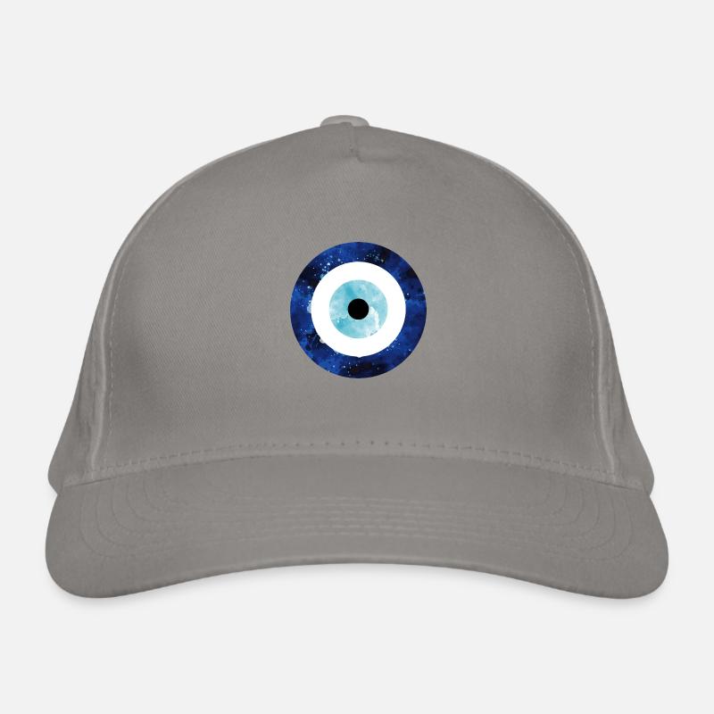 Symbole du mauvais œil dans un look aquarelle élégant Casquette classique bio