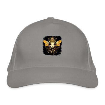 nature bumble bee funny beehive birthday present - Bio-Baseballkappe - Hellgrau - Vorne