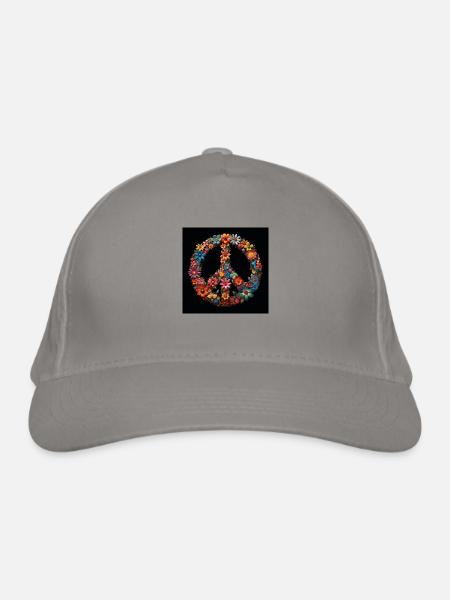 Peace - Bio-Baseballkappe - Hellgrau