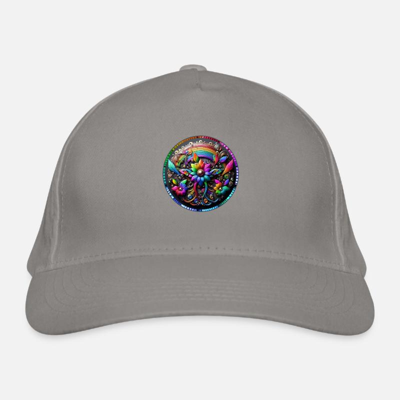 Fleur arc-en-ciel mécanique 3 Casquette classique bio