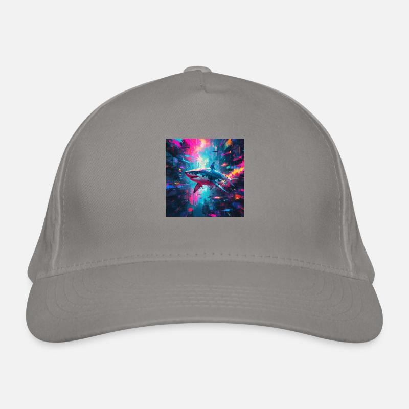 Grand requin blanc néon Casquette classique bio