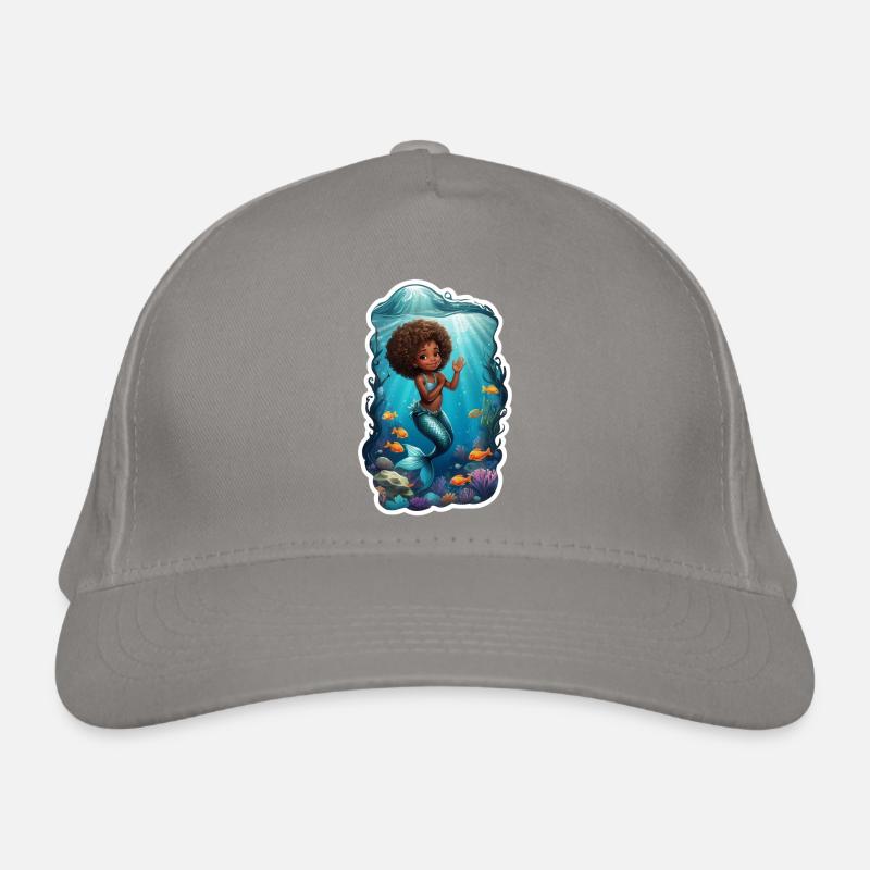 Sirène de conte de fées aux cheveux bouclés Casquette classique bio