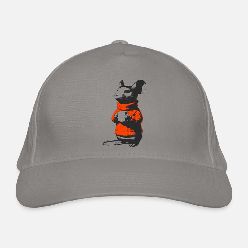 Maus im Rollkragenpullover Bio-Baseballkappe