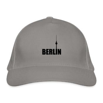 Berlin Fernsehturm Hauptstadt City Schriftzug - Bio-Baseballkappe - Hellgrau - Vorne