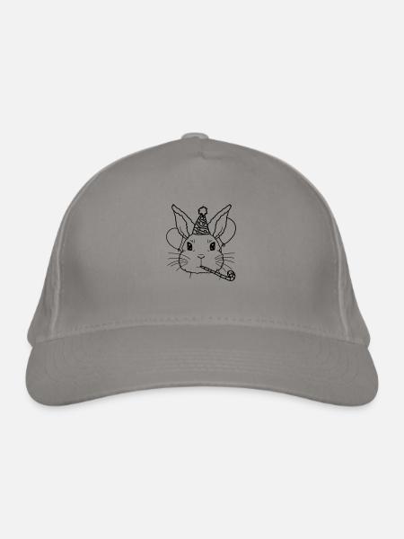Lapin Tröte Party Hat Anniversaire Enfant - Casquette classique bio - gris clair - Devant