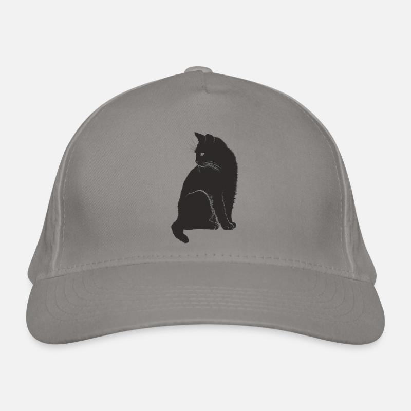 Schwarze Katze Bio-Baseballkappe