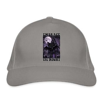 Halloween bat - Embrace the night - Bio-Baseballkappe - Hellgrau - Vorne