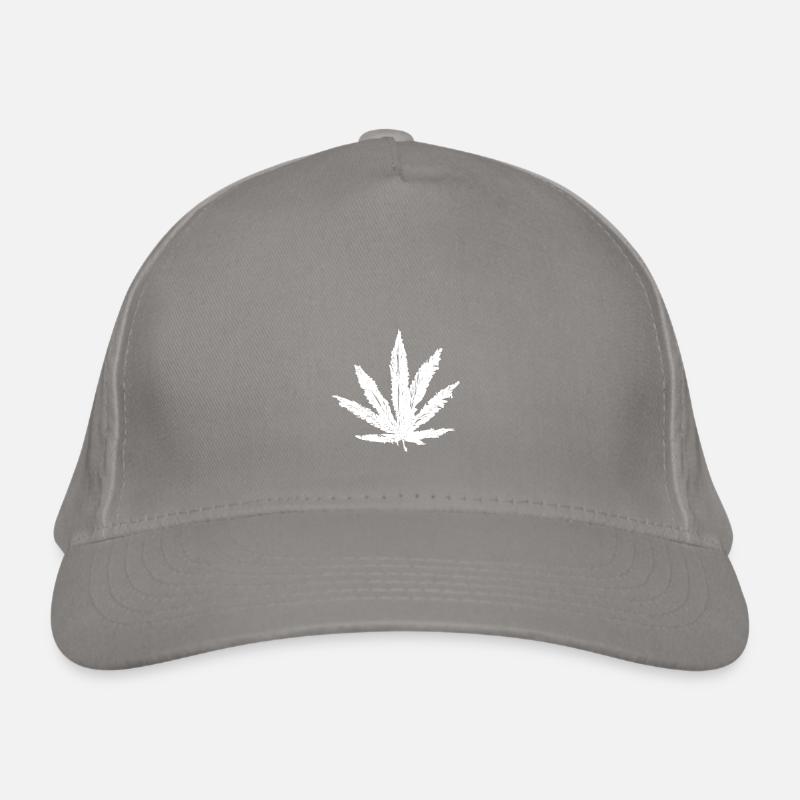 Hemp leaf white Organic Baseball Cap