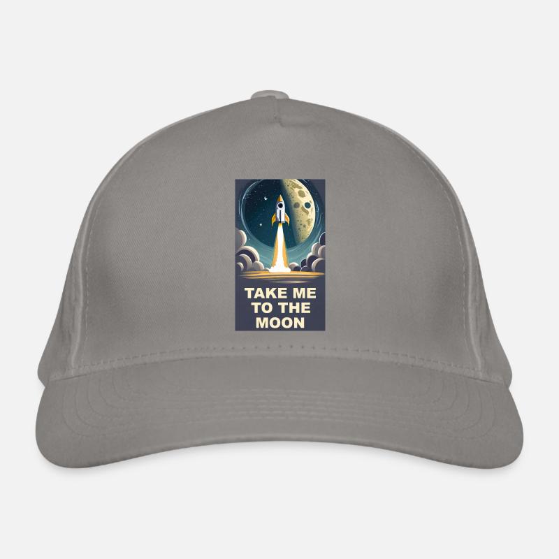 Emmenez-moi sur la lune Démarrage d’une fusée spatiale vintage Casquette classique bio