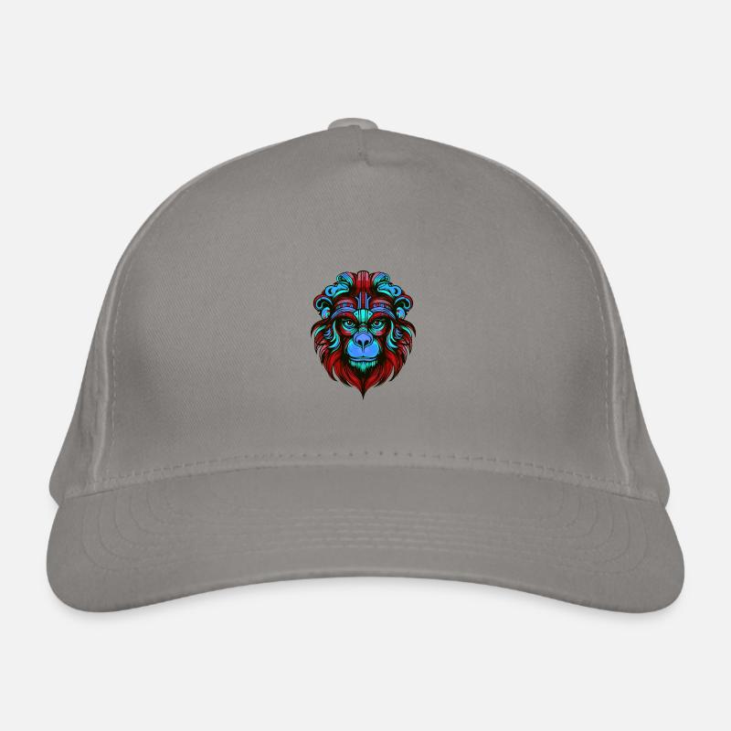 Monkey Portrait Colorful Organic Baseball Cap