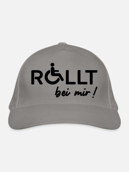 Rollstuhl Rollt bei mir Behindert - Bio-Baseballkappe - Hellgrau