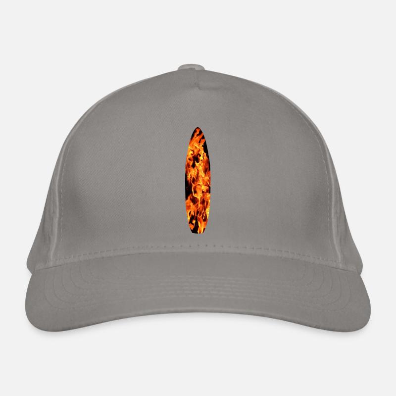 Surfboard in flames Organic Baseball Cap